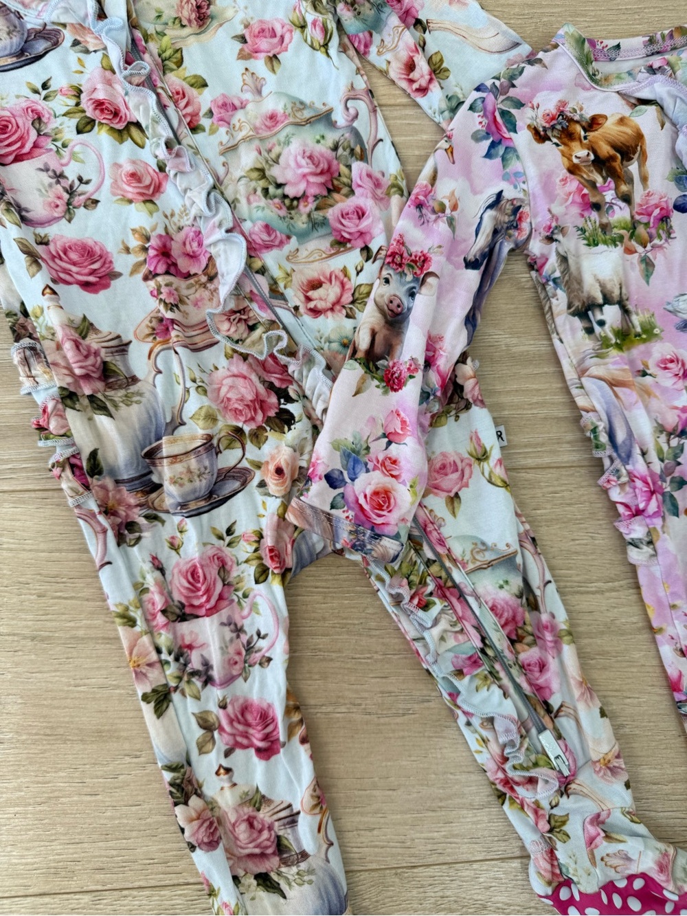 Bums & Roses Bamboo Ruffle Footie Bundle - Picture 4 of 10